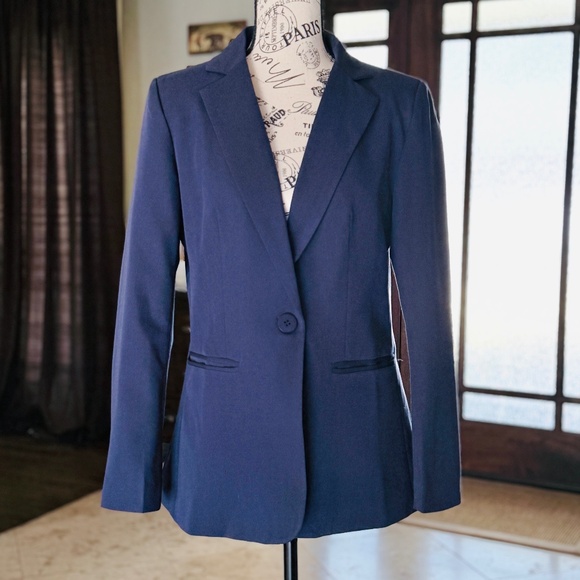 Cicy Bell Jackets & Blazers - CICY BELL | Casual Work Blazer in Navy, Size Small